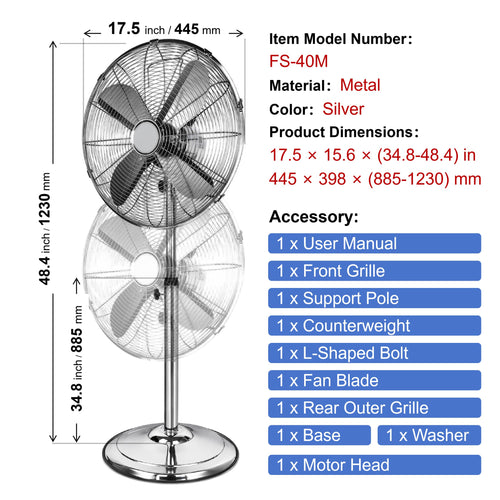 16-Inch 3-Speed Oscillating Pedestal Fan R45685