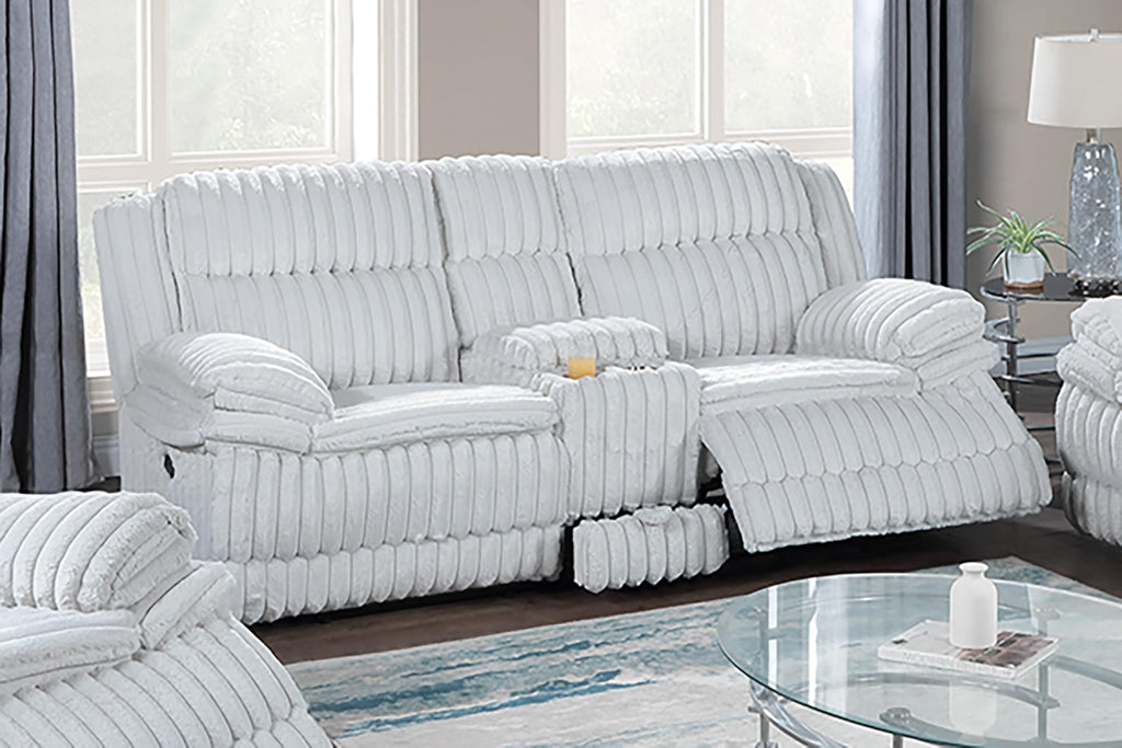 Light Gray Corduroy Manual Motion Loveseat G57475