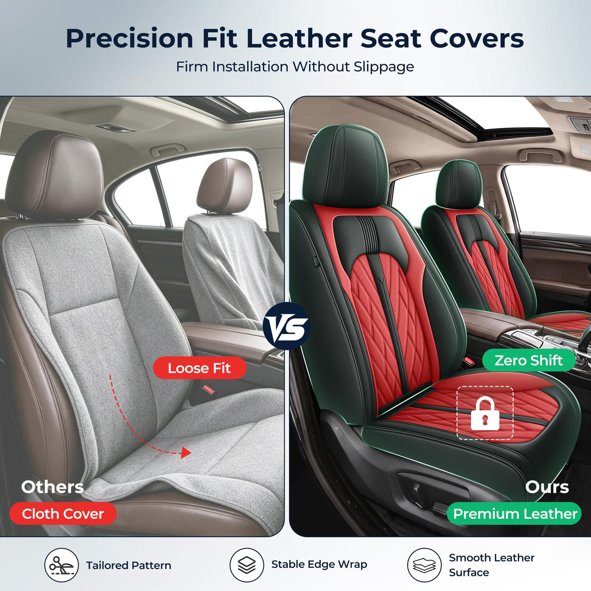 Leather Full Set 5 Seats Seat Covers Z6422