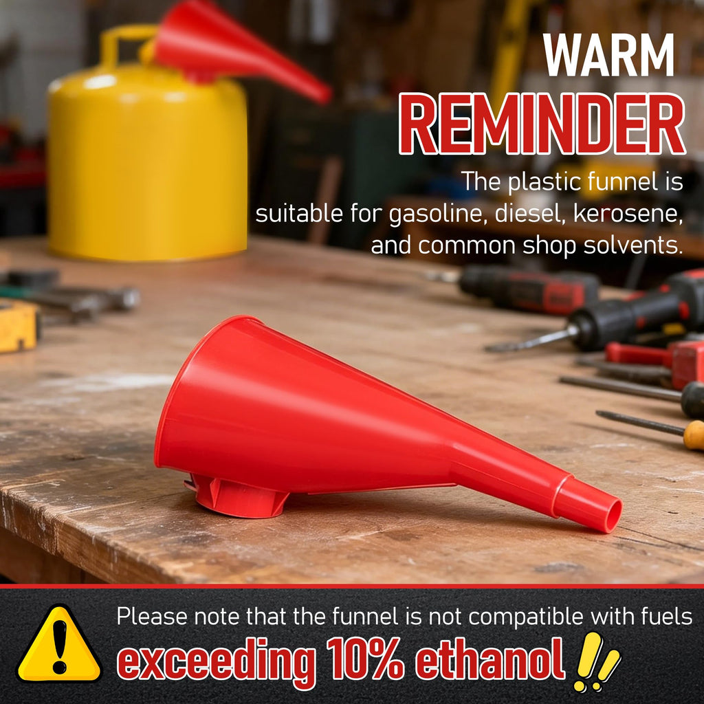 Plastic Gas Can Funnel Red 1 Pack I6503