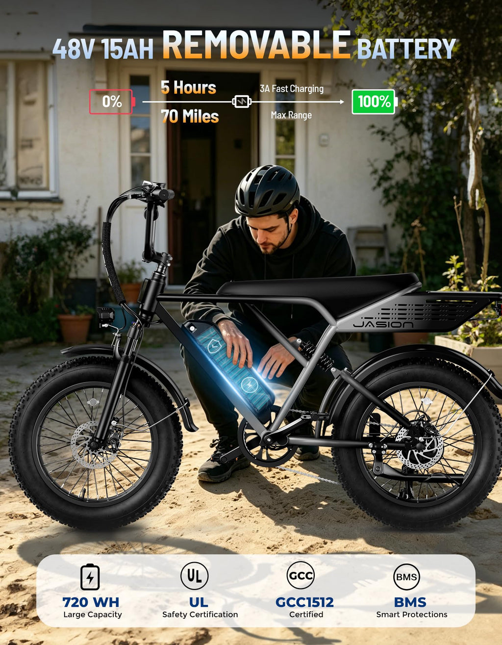 Electric Bike with 48V Removable Battery P40738