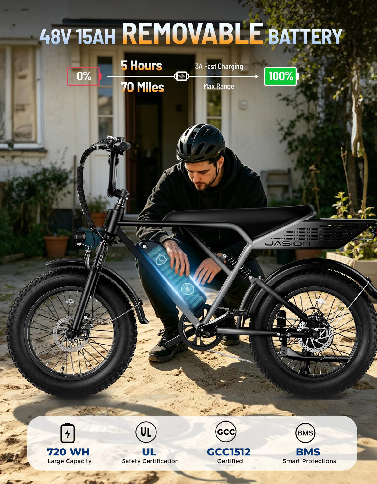 Electric Bike with 48V Removable Battery P40738