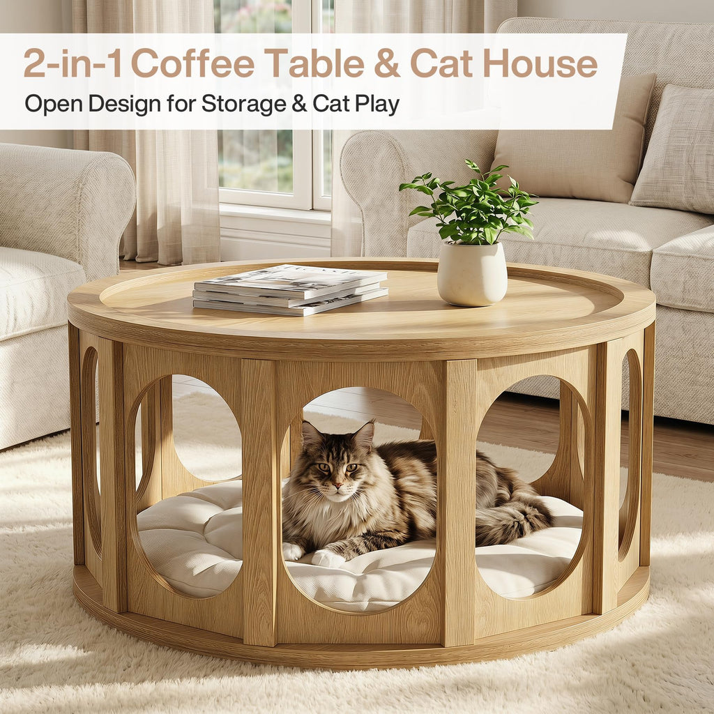 Round Coffee Table with Storage S879