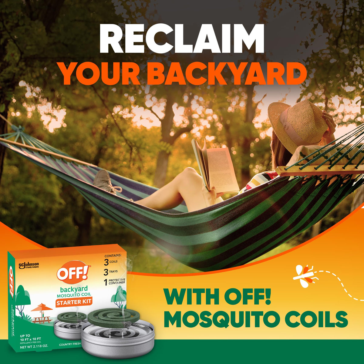 Outdoor Mosquito Repellent Coil Starter Pack Country Fresh Scent 3 Piece K1517