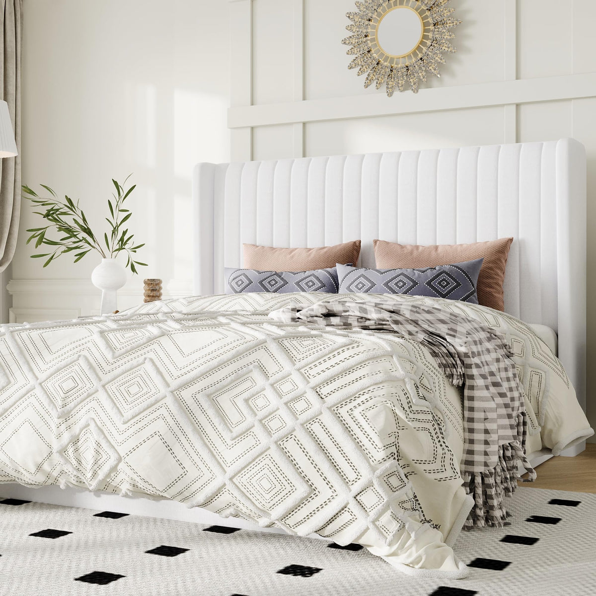 Queen Size Lift Up Storage Bed Frame White X903