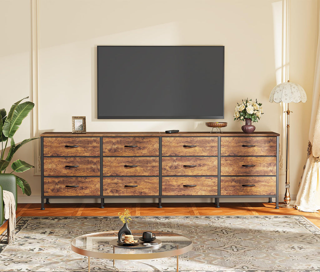70 Inch 12 Fabric Drawer Dresser A9738