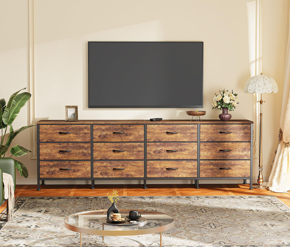 70 Inch 12 Fabric Drawer Dresser A9738