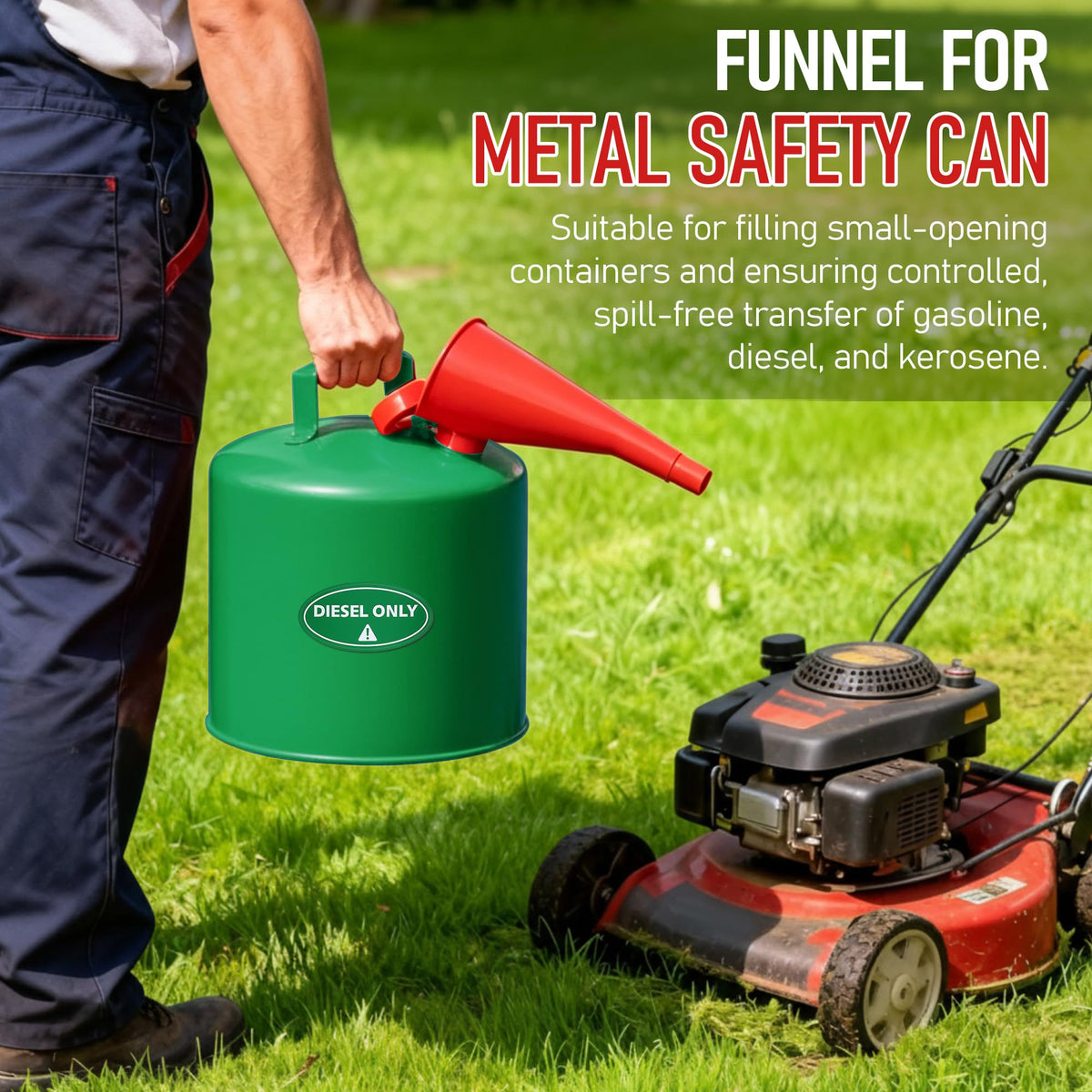 Plastic Gas Can Funnel Red 1 Pack I6503