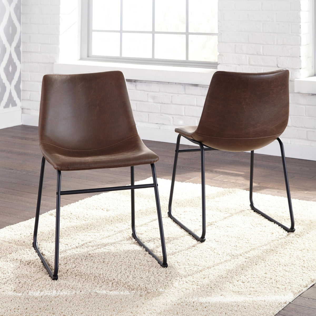 Mid-Century Dining Chair Set of 2 Brown N592