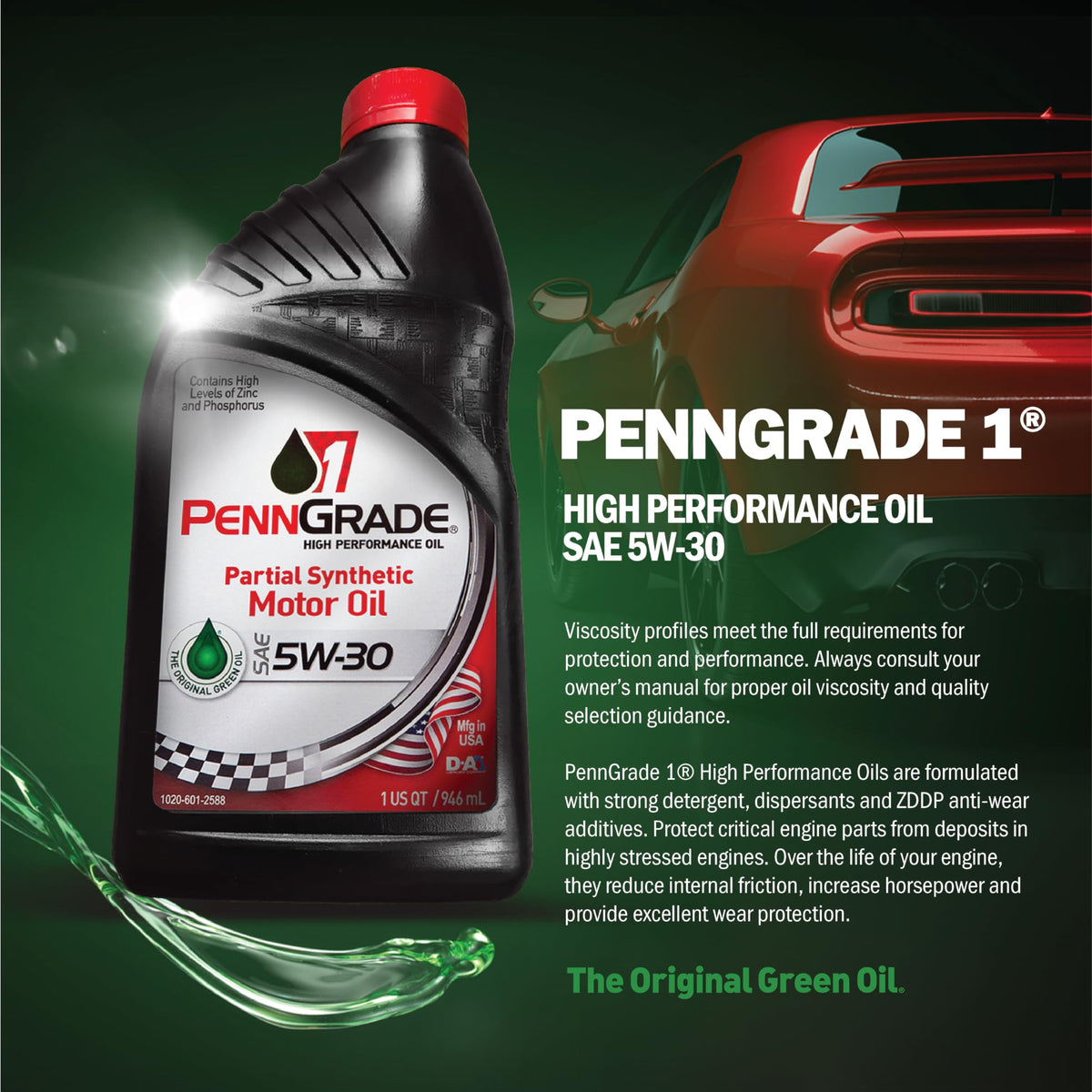 Synthetic Blend High Performance Oil SAE 5W-30 1 Quart 12 Pack Q80750