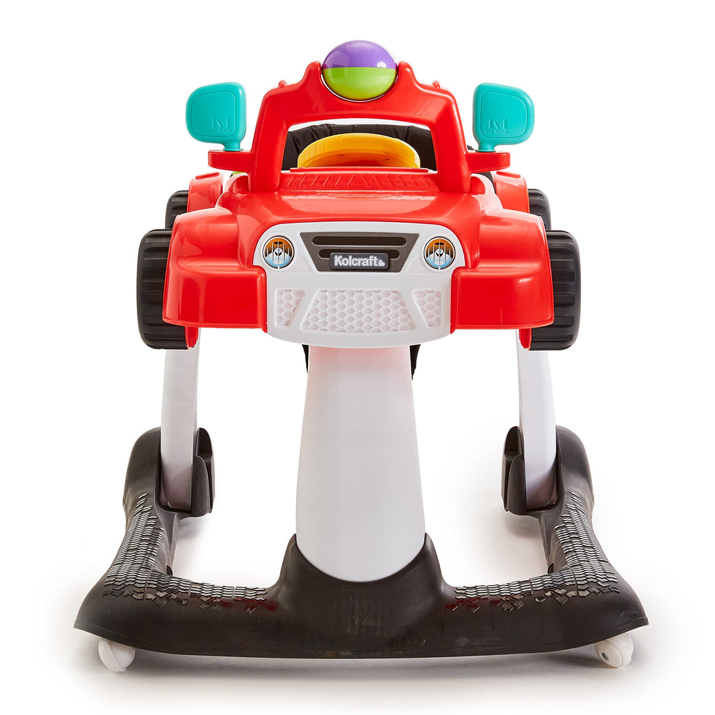 2-in-1 Baby Push Walker with Wheels, Seated or Walk-Behind, Racer Red E407