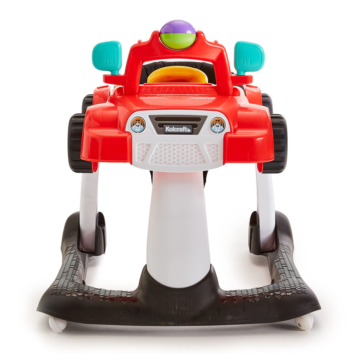 2-in-1 Baby Push Walker with Wheels, Seated or Walk-Behind, Racer Red E407