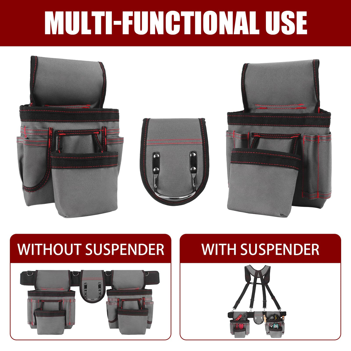 Heavy Duty 22 Pockets Adjustable Tool Belt W39474