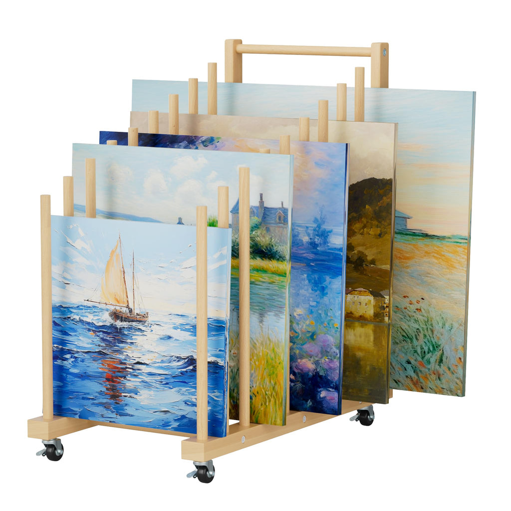 Art Canvas Storage Rack with Wheels and Handle D609