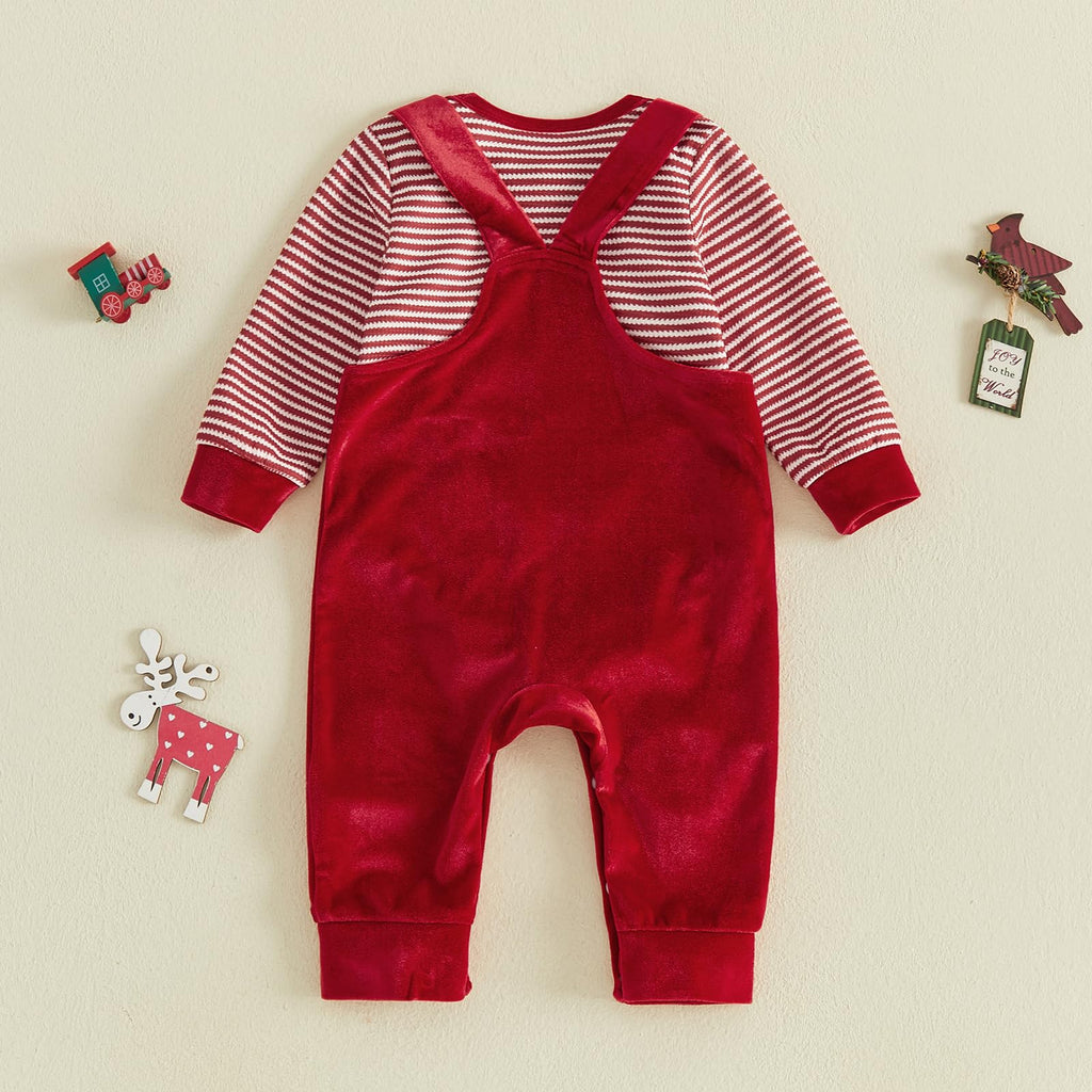 Christmas Baby Boy Outfit Romper Overalls Set T4347
