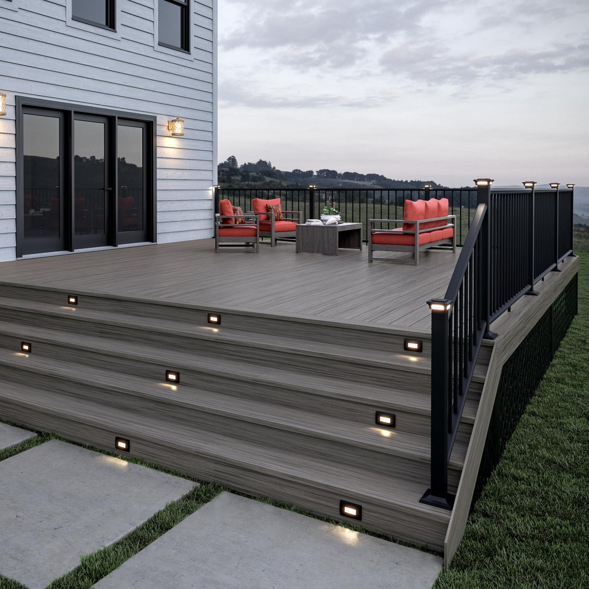 Aluminum Textured Black Line Rail Kit Y740