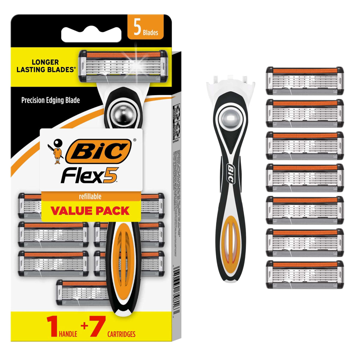 5-Blade Refillable Razors with 7 Cartridges P3624