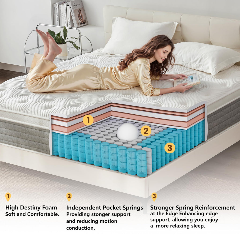 12 Inch Medium Firm Full Size Hybrid Mattress in a Box E756077