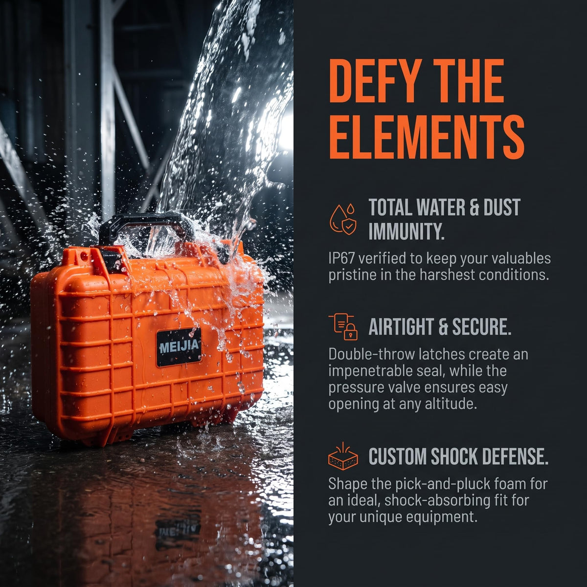 Portable Waterproof Hard Case with Customizable Foam O600258
