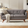 65.2" W Grey Button Tufted Loveseat Sofa Z1014