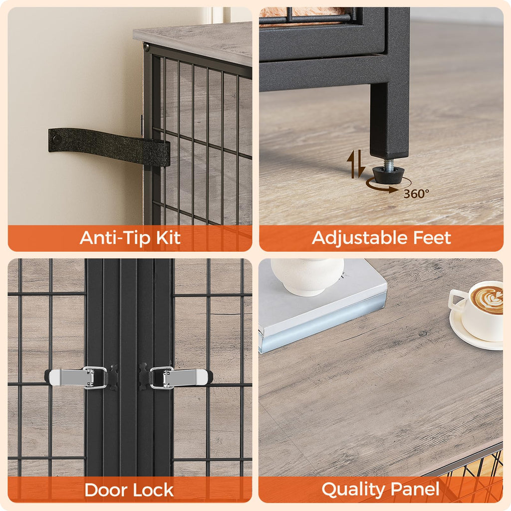 Greige Dog Crate Furniture A4362