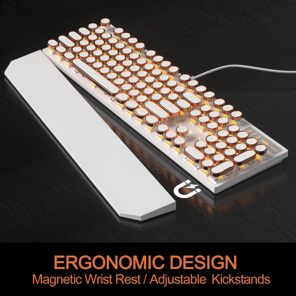 Wired Mechanical Gaming Keyboard with Magnetic Wrist Rest T4604