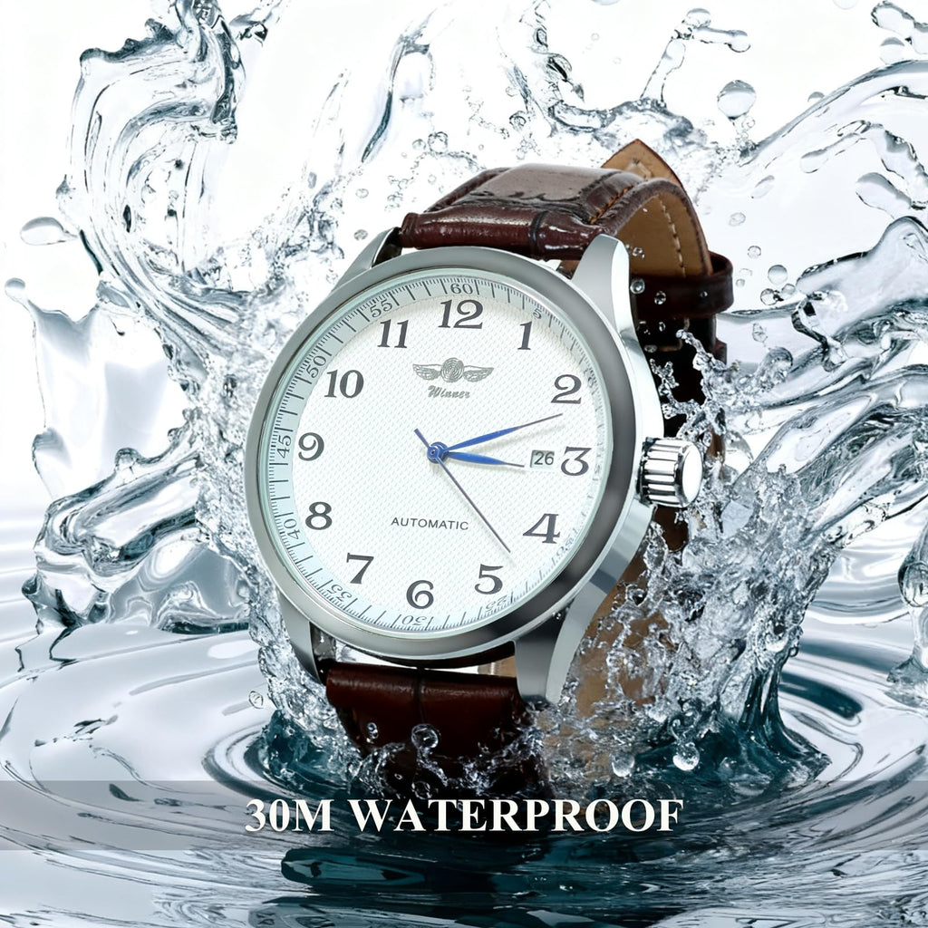 Mechanical Watch Automatic Self-Winding White Dial Blue Hands L892865