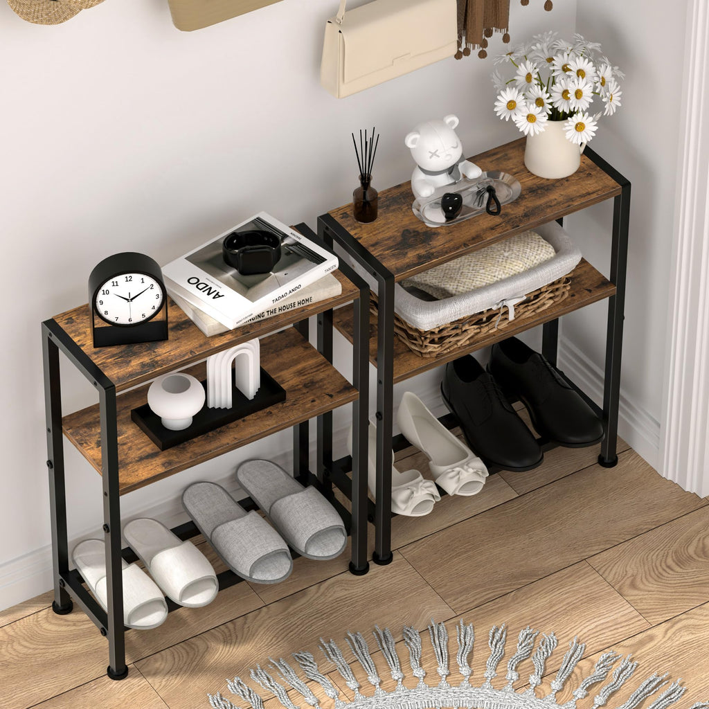 Narrow 2-Tier Side Table with Shelf K61655