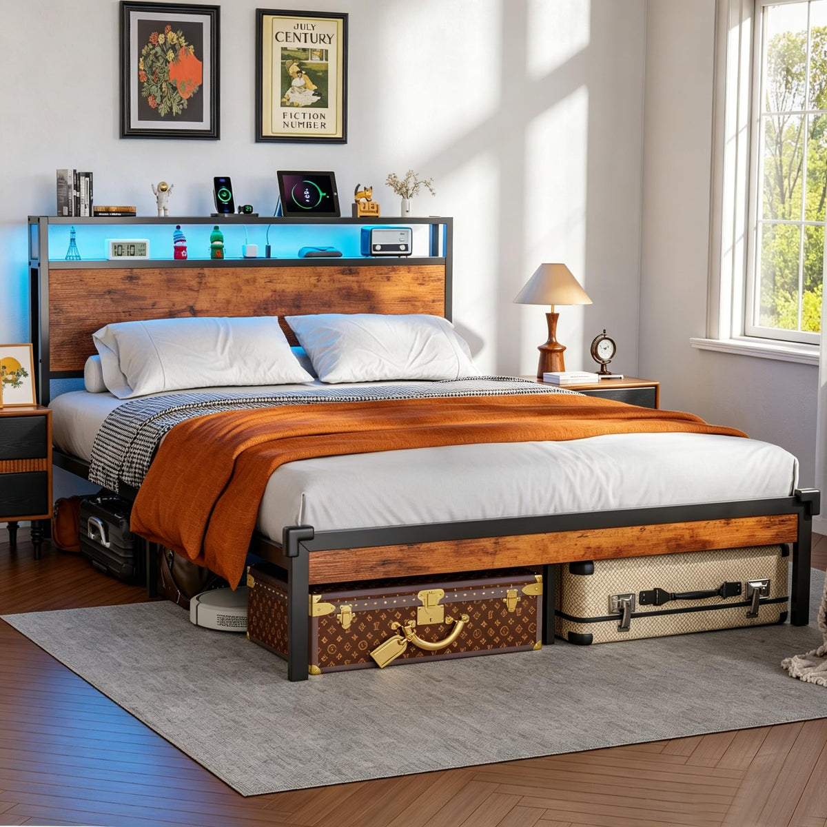 Full Size Bed Frame with Headboard A91488