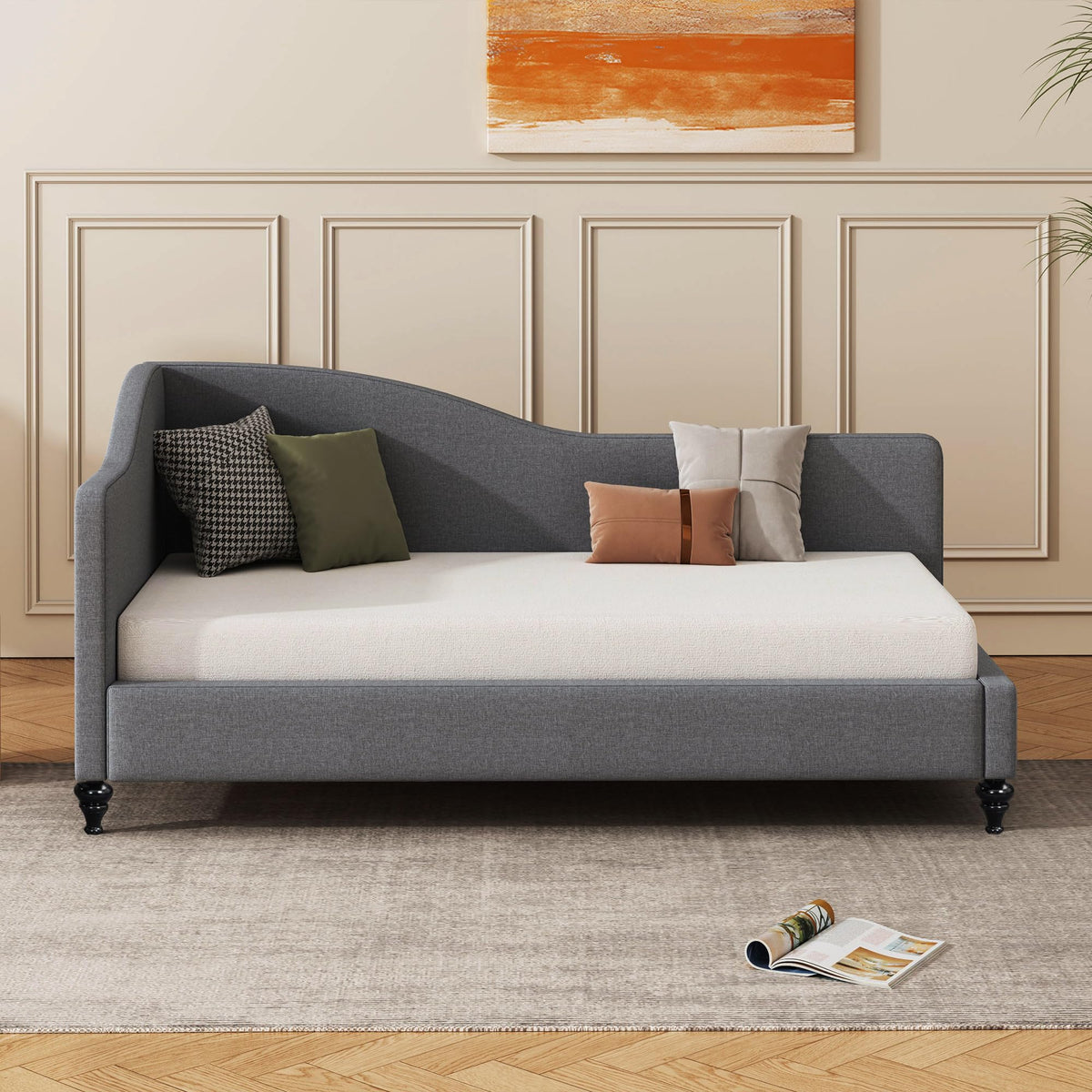 Twin Size Linen Upholstered Daybed Z230602