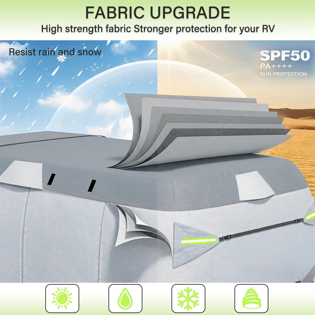 7 Layers Waterproof Fiberglass Travel Trailer Cover D44023