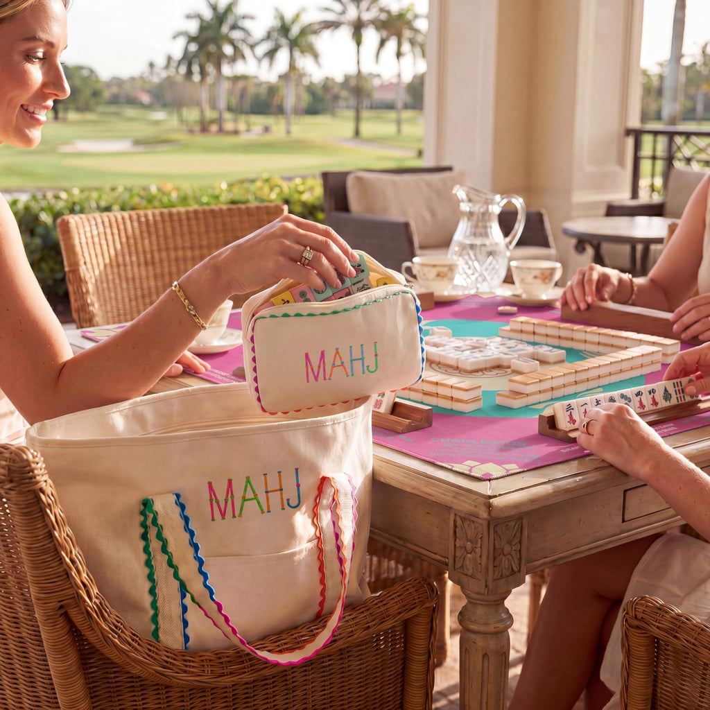 3 Pcs Canvas Mahjong Bag Set B7103