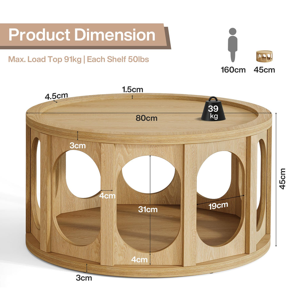 Round Coffee Table with Storage S879