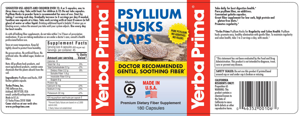 Psyllium Husk Capsules 180 Capsules Pack of 2 Y282109