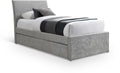 Grey Chenille Twin Trundle Bed H2120