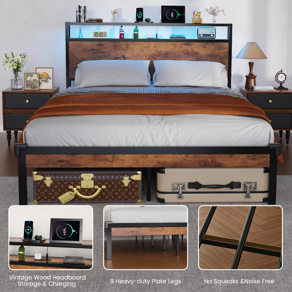 Full Size Bed Frame with Headboard A91488