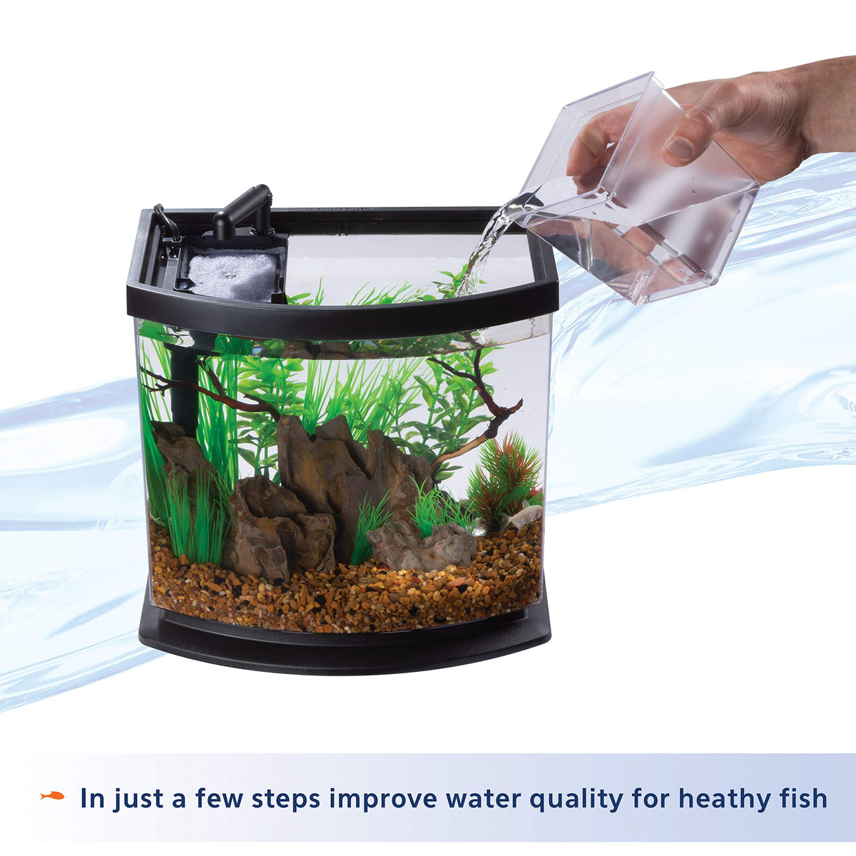 White 2.5 Gallon Aquarium Fish Tank Kit Q80940