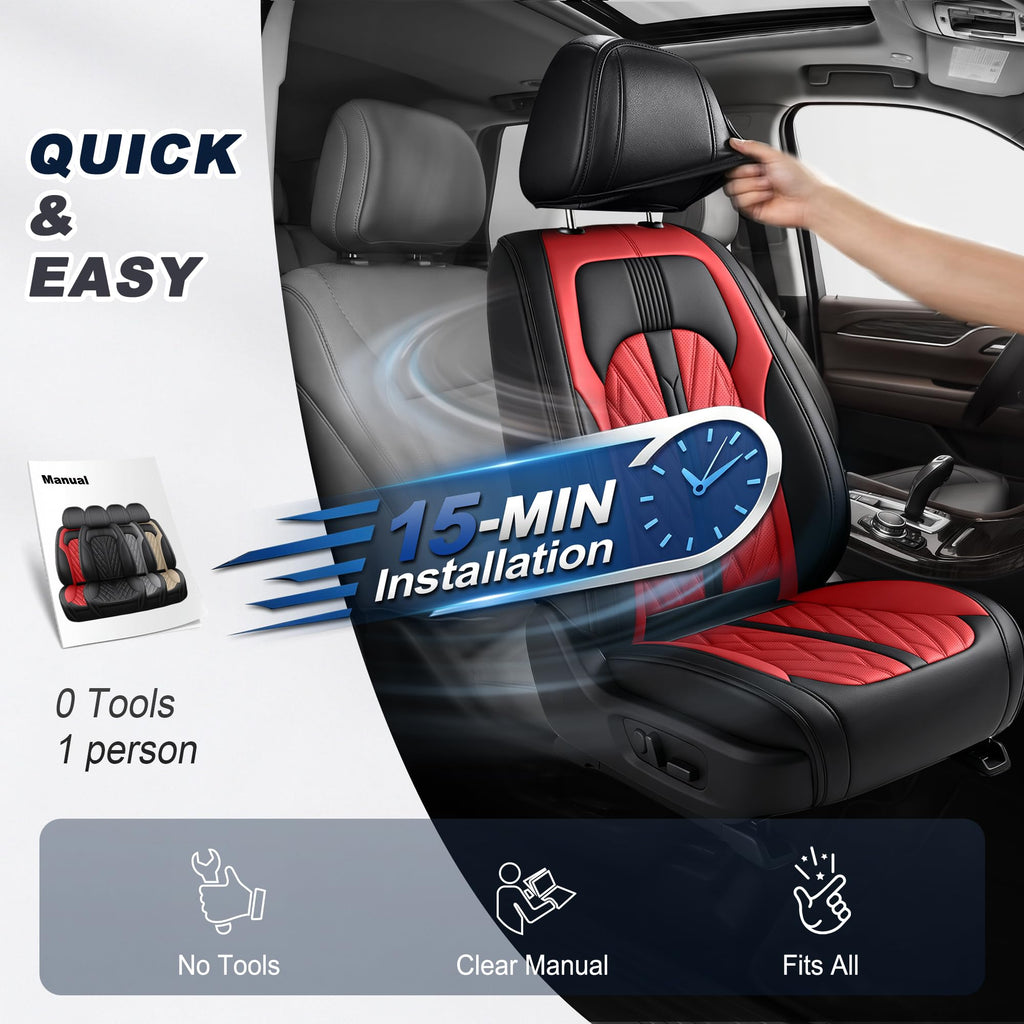 Leather Full Set 5 Seats Seat Covers Z6422