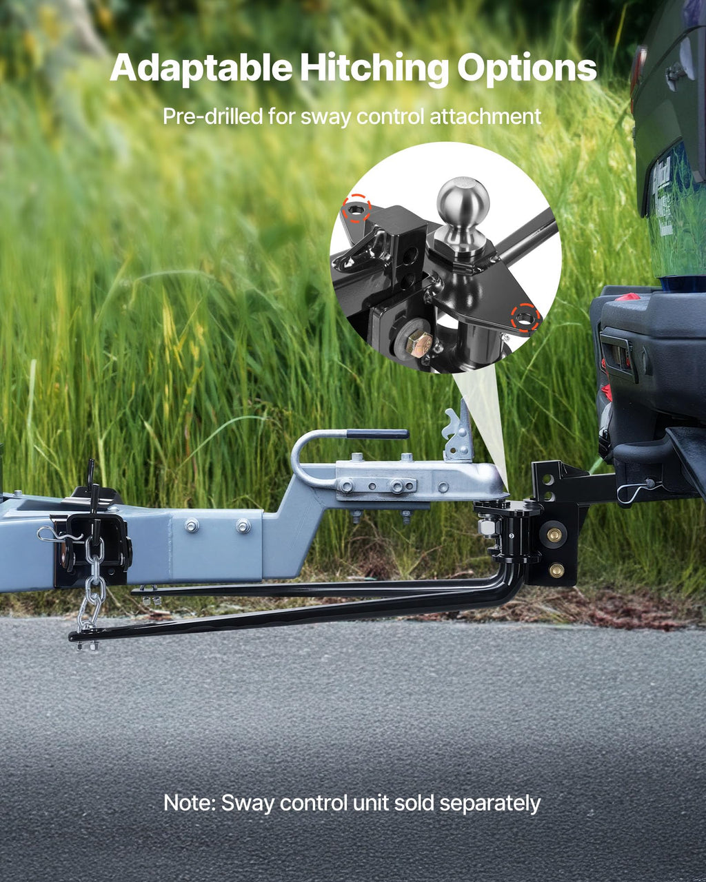 10000 lbs Weight Distribution Hitch with 2 in Shank and 2-5/16 in Ball R9402