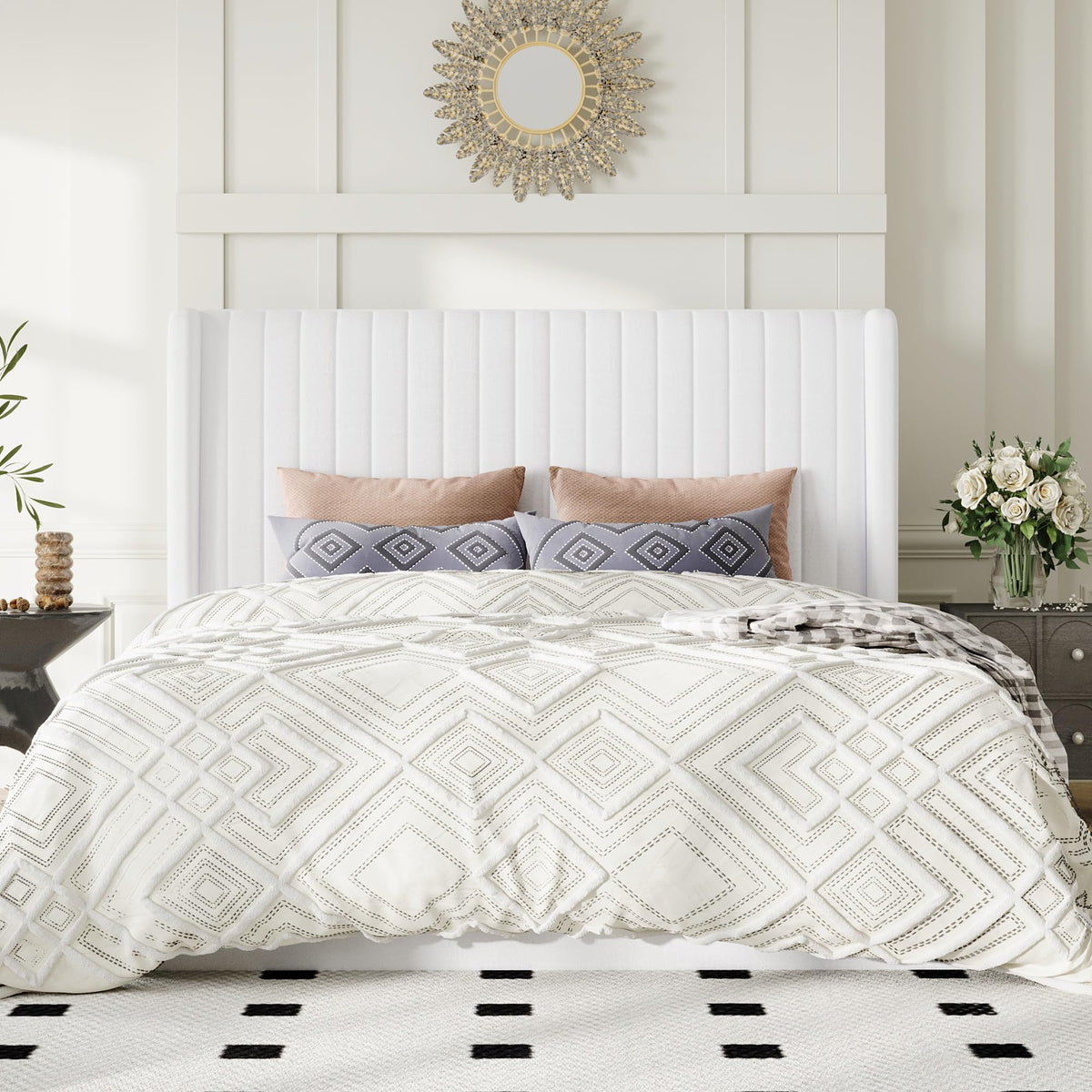 Queen Size Lift Up Storage Bed Frame White X903