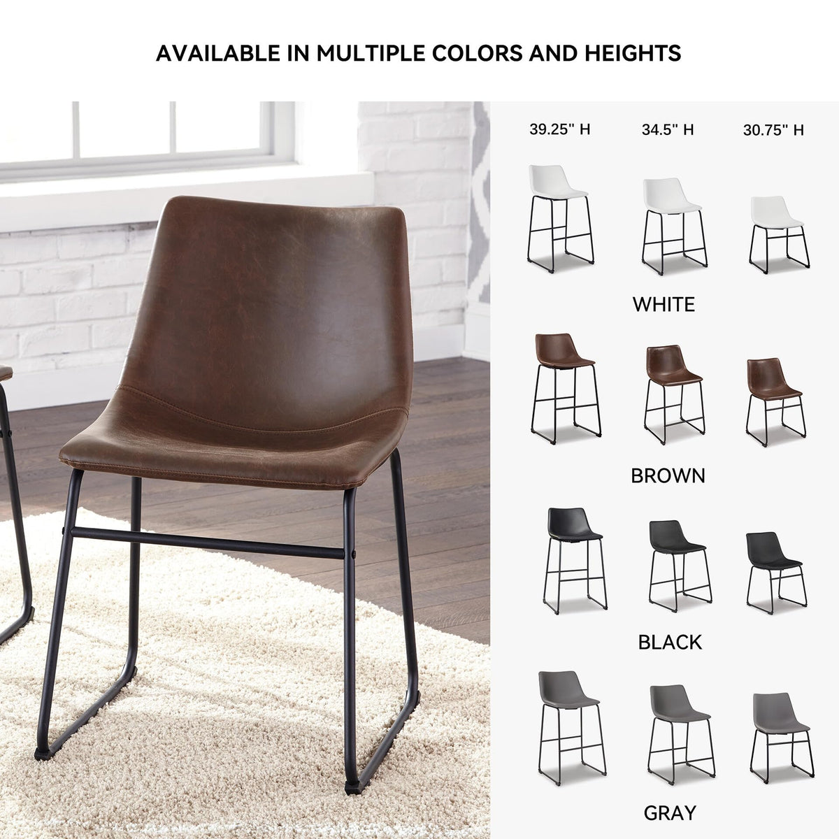 Mid-Century Dining Chair Set of 2 Brown N592