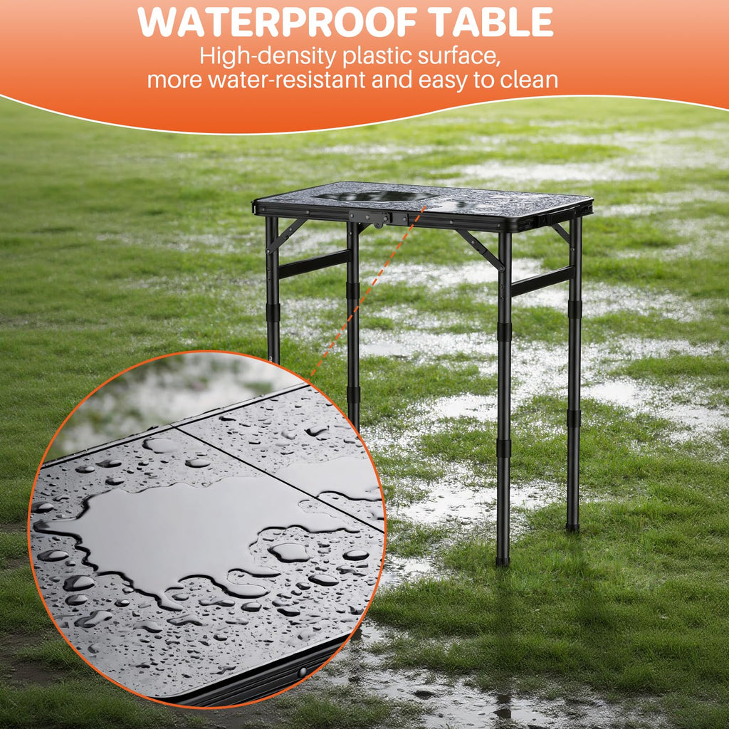 Waterproof Camping Tables with Plastic Tabletop J245