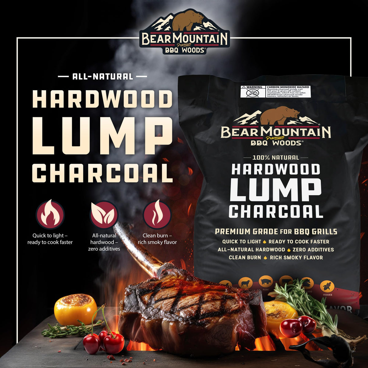 2 Pack Hardwood Lump Charcoal 8.8 Pounds E801