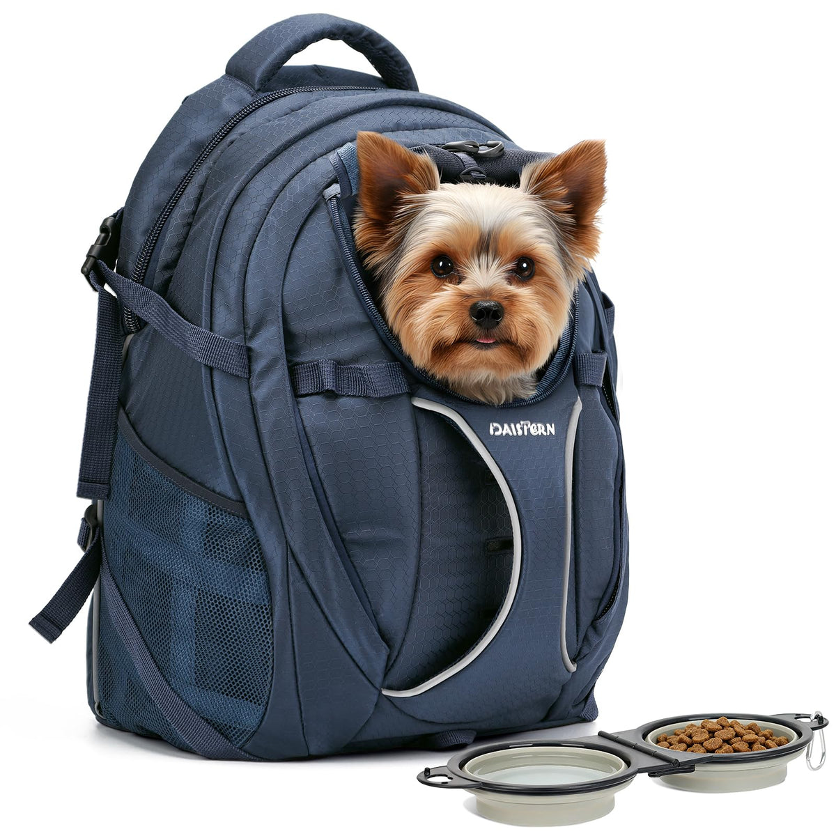 Dog Backpack Carrier, 2-in-1 Foldable 18 lbs Nylon Pet Travel Bag S5694