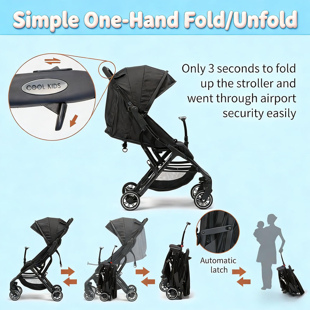 Portable Lightweight Umbrella Stroller with Sun Canopy E481687