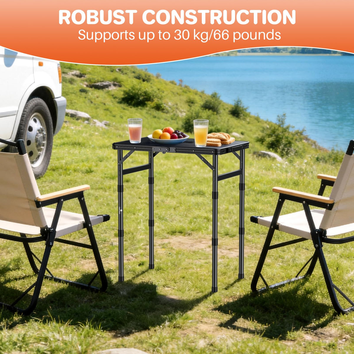 Waterproof Camping Tables with Plastic Tabletop J245