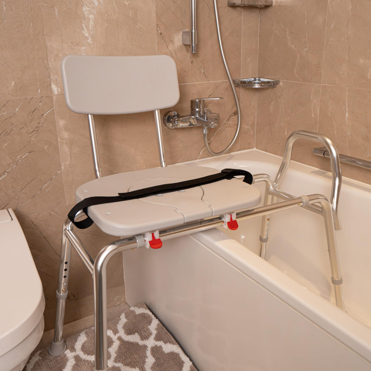 Height Adjustable Shower Chair & Tub Transfer Bench L2435