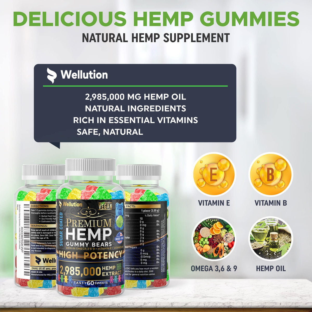 Sugar-Coated Hemp Gummies 2,985,000 MCG 60ct L55021