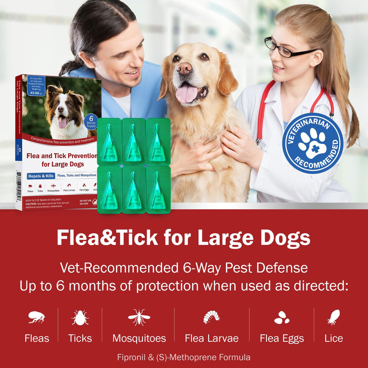 Large Dog Flea and Tick Prevention 6-Month Supply K332367