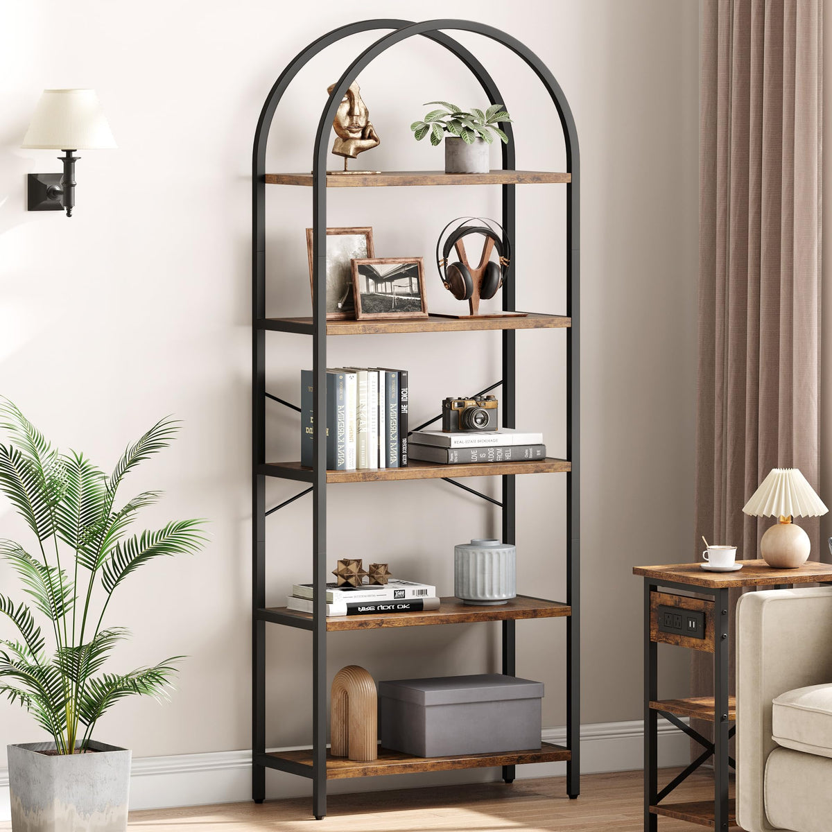 5 Tier Metal Frame Bookshelf T8543